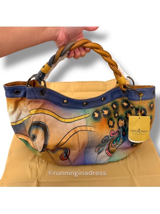 Anuschka Handbags - NWT Premium Anuschka Hand Painted Leather Collage S.M.D.C Hobo Peacock Butterfly